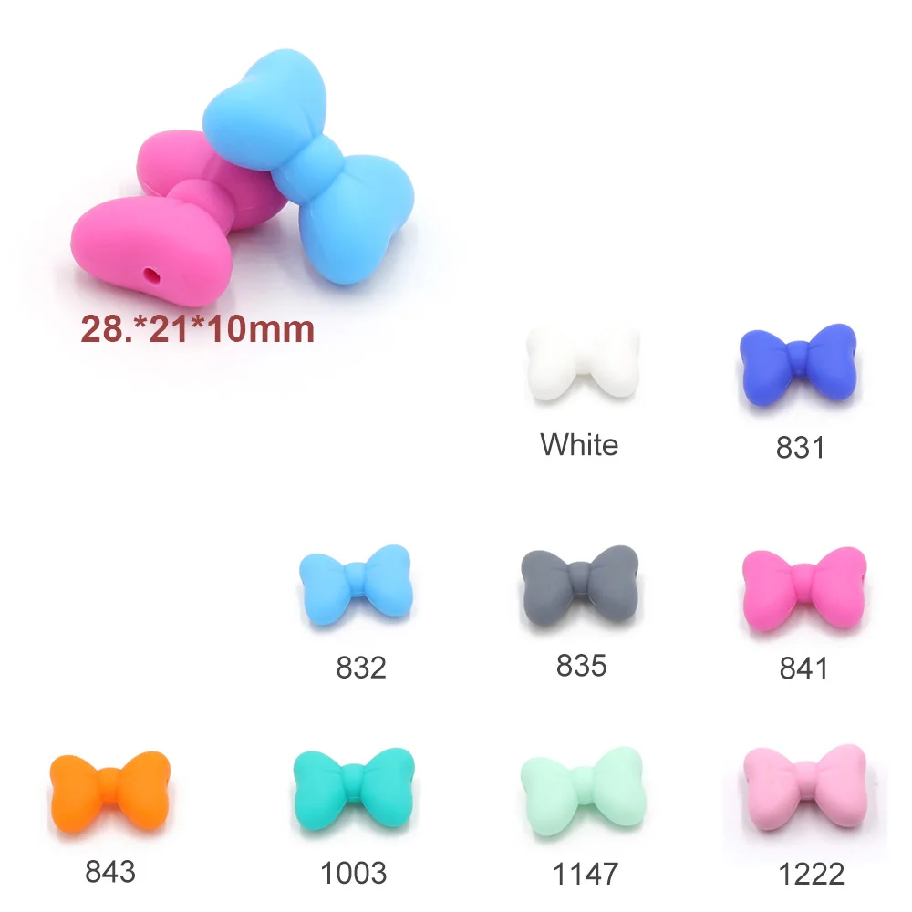 TYRY.HU 5pcs Silicone Teething Beads Little Baby Teether Soothe Chain Teething Necklace Accessories Bpa Free 28*21MM