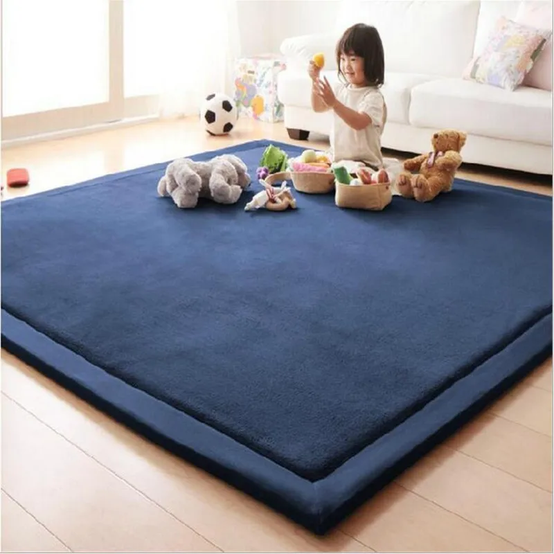 Thick 3CM Coral Fleece Velvet mat bedroom carpet Baby play mat living room bed rug large size Kid mat