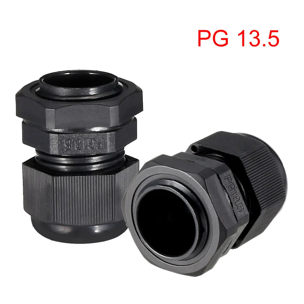 Uxcell الأسود 2 قطعة/الوحدة M32/M25/PG25/PG13.5 البلاستيك كابل الغدة المياه مقاومة موصل الكهربائية سلك المفاصل اكسسوارات
