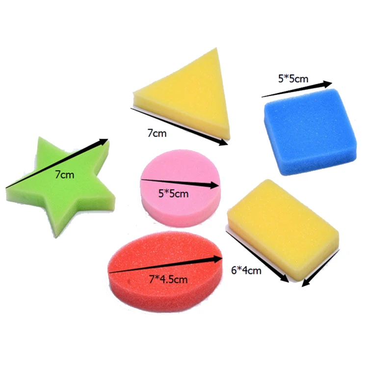 6pcs DIY sponge block seal children's toys wholesale early childhood education graffiti art painting tools Art Supplies