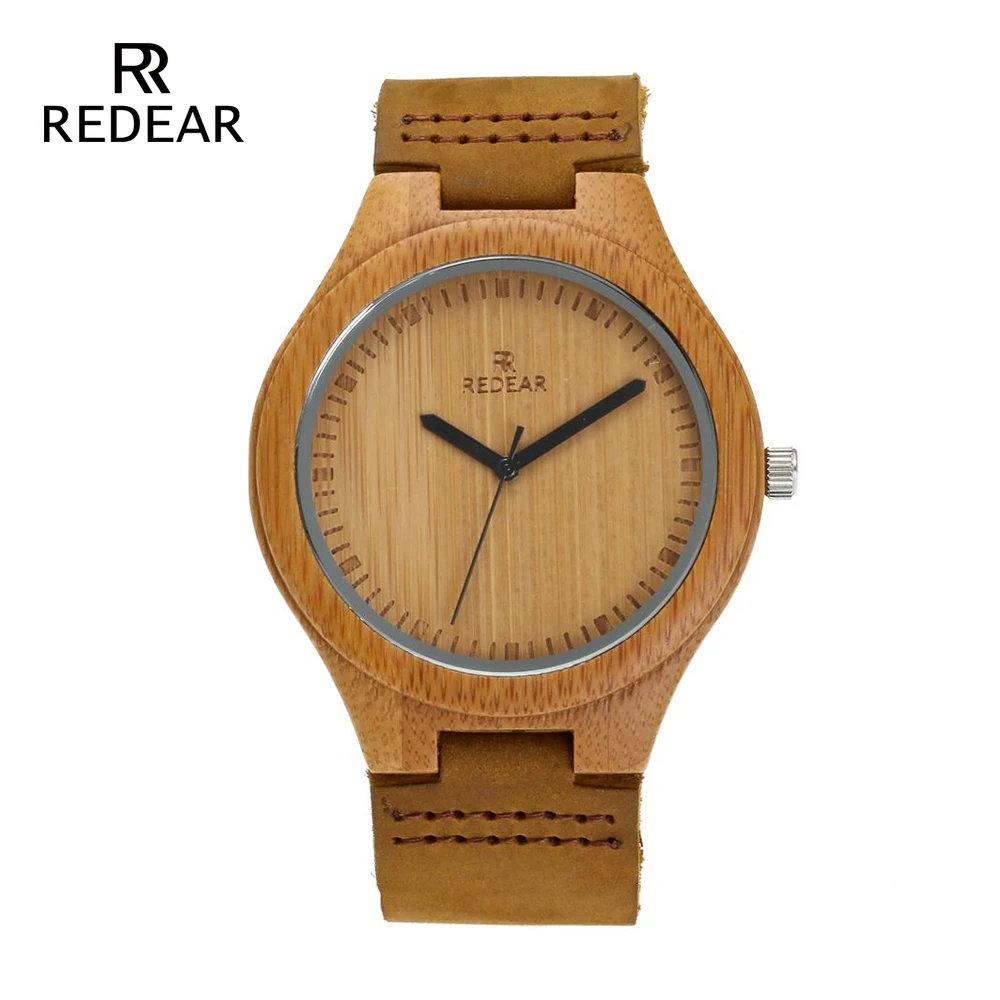 REDEAR Free Shipping Woman Watch 2019 Lovers' Watches Men Real Leather Band Handmade Quartz Wristwatch As Valentine's Gift