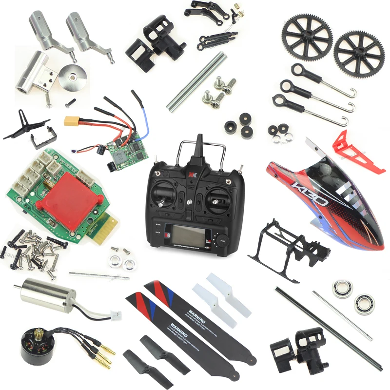 XK K130 2.4G RC Helicopter spare parts motor blade gear Receiver ESC Landing gear shaft charger Rotor Bearing rod Tail etc