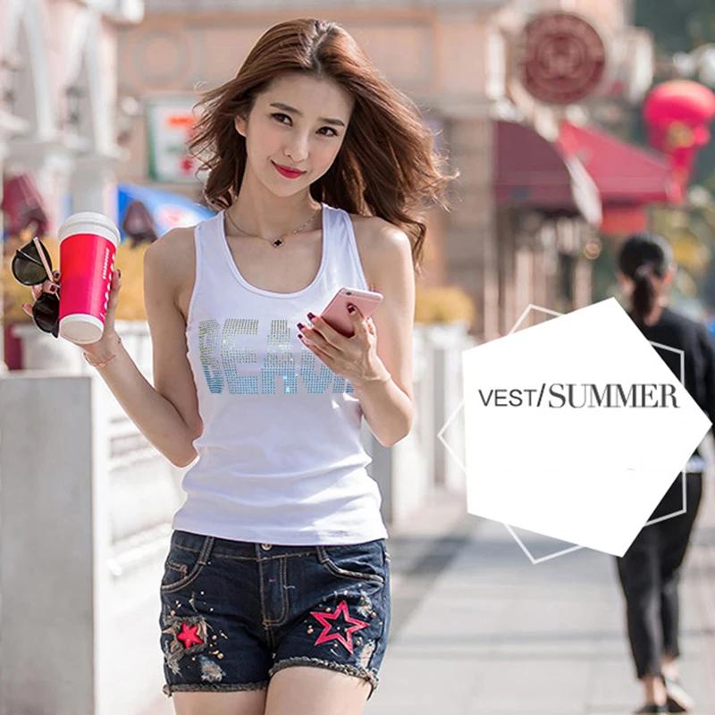 Women's Vest New Fashion Letter Simple Design Suitable for Summer Cool Dress Dresses High Quality Women's Vests top