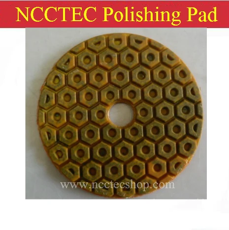 

4'' NCCTEC beehive hive-shaped DIAMOND resin bond WET polishing pads | 100mm soft sharp polishing pads for concrete and stone