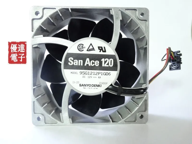 

SANYO DENKI 9SG1212P1G03 DC 12V 4A 120x120x38mm Server Cooling Fan