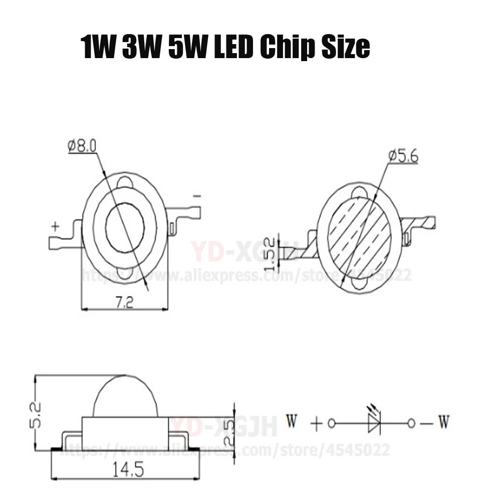 10P 1W High Power Chip white Red Blue Green light Bead Emitter LED Bulb Diodes Lamp Beads with 3 Bit Siamese pcb 23mm Round PCB