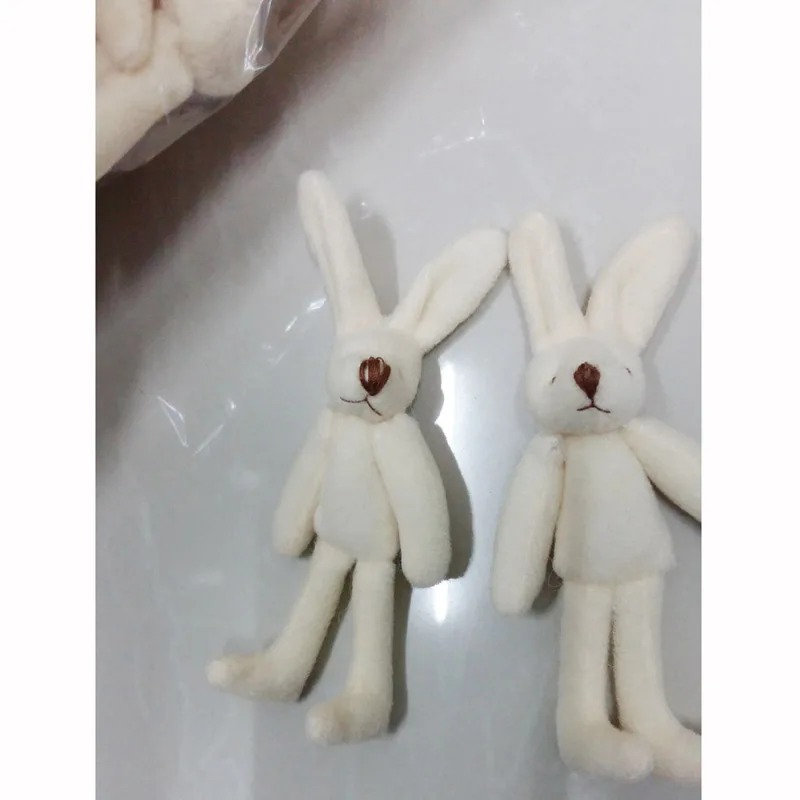 50Pcs/Lot Mini rabbit Stuffed Plush Toys 11cm Small rabbit  Stuffed Toys pelucia Pendant Kids Birthday Gift Party Decor 02602