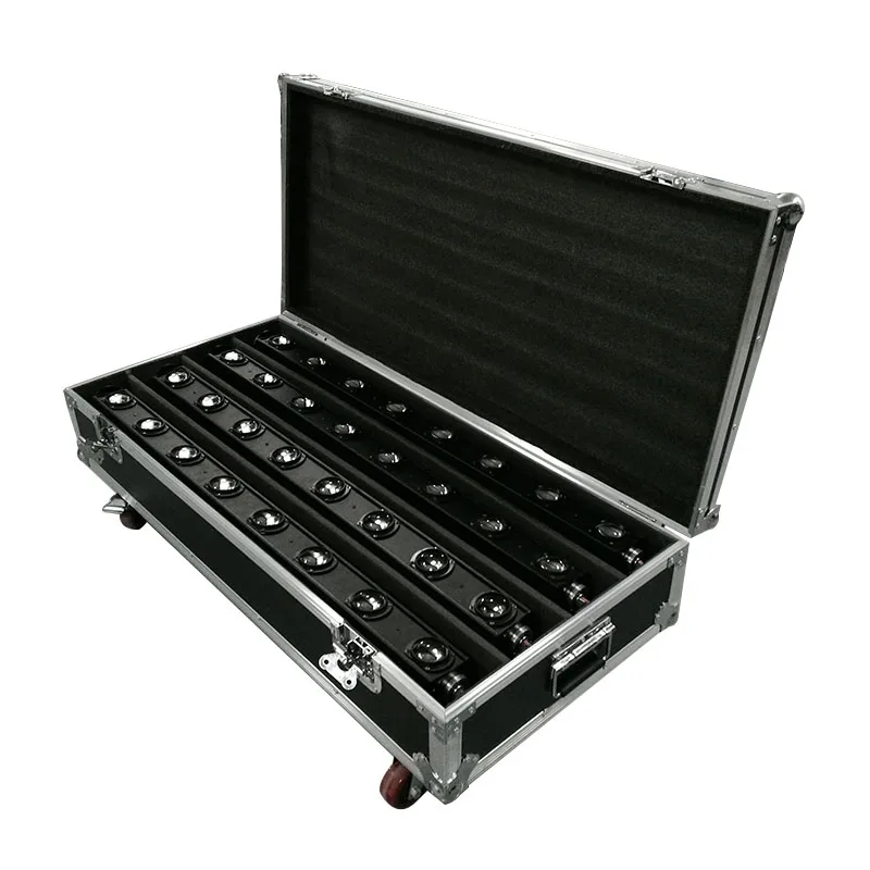 flightcase com pecas led 8x12w barra feixe movendo a cabeca luz rgbw perfeito para movel dj festa boate pista de danca discoteca 01