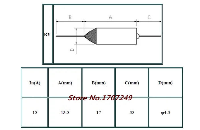 TF Thermal Fuse RY 10A/15A 250V Metal Thermal Fuse Temperature 60C to 300C 82 variety of temperatures for you to choose from