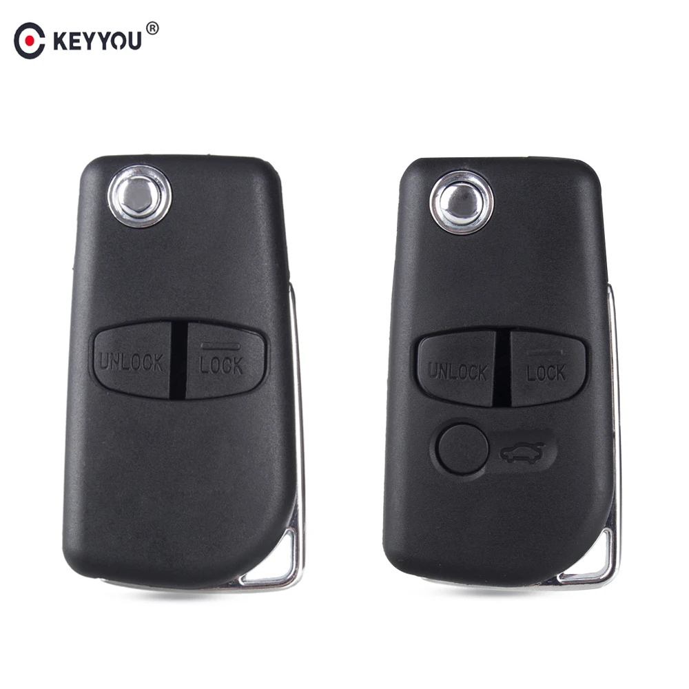 KEYYOU Chiave Borsette 2/3 Button Fob Per Mitsubishi Lancer Pajero Outlander Grandis Shogun Montero Chiave A Distanza MIT11/MIT8 Lama caso