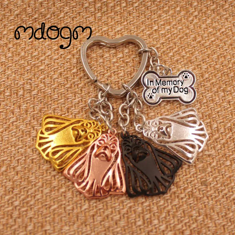 Cocker Spaniel-Pendentif animal en métal plaqué or et argent, porte-clés pour sac, voiture, femmes, hommes, filles, garçons, bijoux d'amour, K085