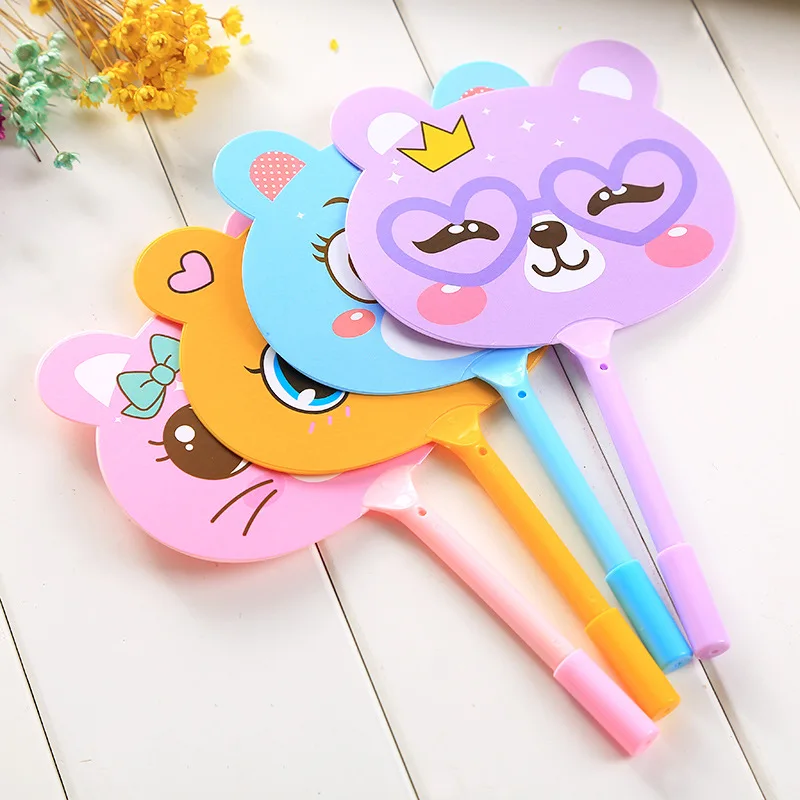 40 pcs Korean Creative Stationery Wholesale lovely Learning supplies Student prizes Animal Fan Ball Pen