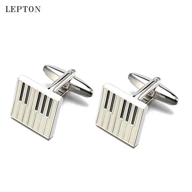 

Hot sales Piano Keyboard cufflinks for mens Square Musical Instrument Funny Piano keys cuff links shirt cuff Cufflink gemelos