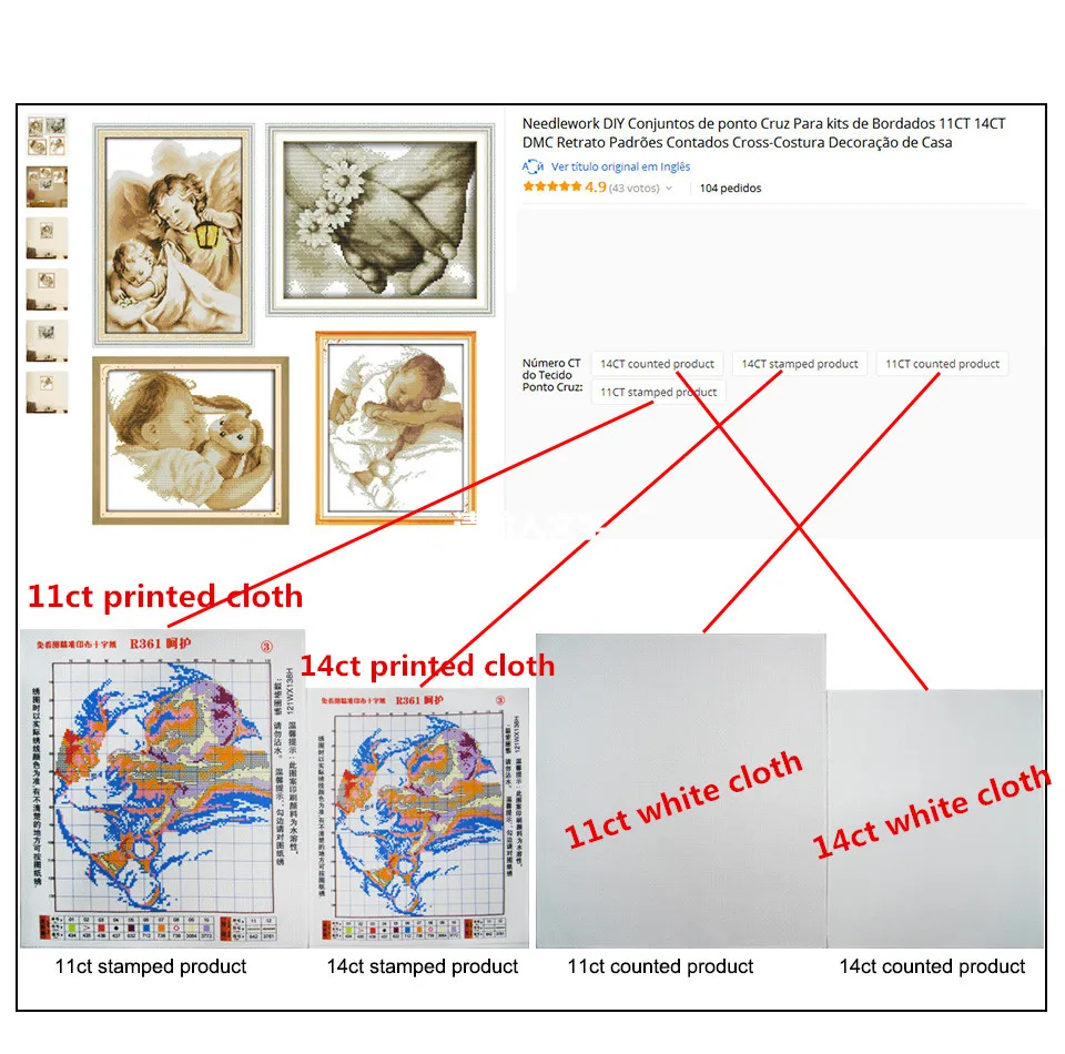 The fox Pattern Counted 14CT and 11CT Pre-Printed Cross Stitch Kits DIY Handmade For Embroidery Beginner Home Decor Needlework