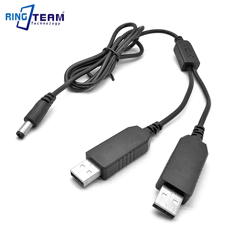 Dual USB Power Cable Mini Adapter Voltage Convert for AC-PW20 Canon DR-E6 (ACK-E6) DR-E18 (ACK-E18) DR-400 DR-E2 DC Coupler