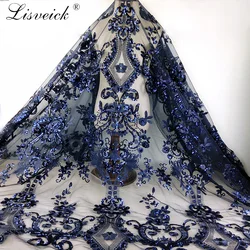 New 1yard diy Handmade tulle Lace Fabric sequins Embroidered African French Lace for wedding/evening / party dress cheongsam