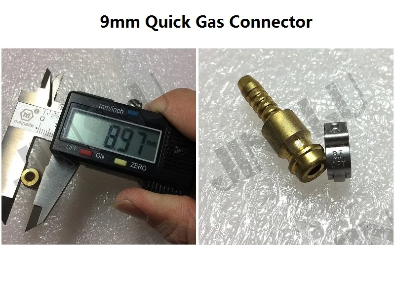 Tig Torch Power Gas Dinse Adaptor DJK35-50 M10 Gas 9mm quick gas connection for M16 X 1.5mm for WP 17 18 26