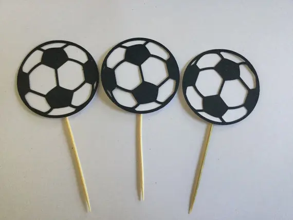 birthday Football Soccer Boys Party Celebrate Goal soccer team sport cupcake toppers Food Picks toothpick24pcs