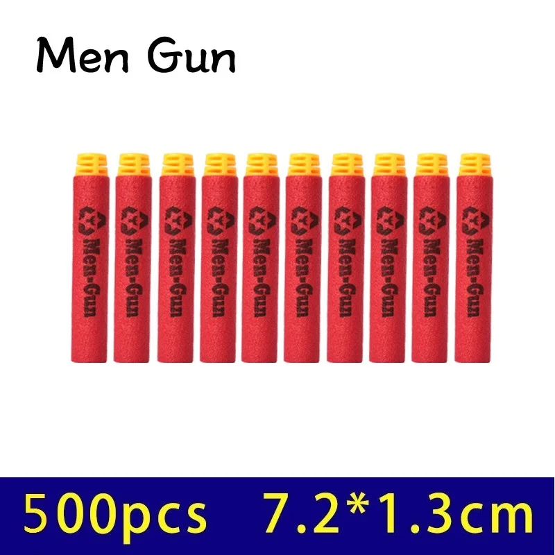 500pcs New Stype Hollow Foam Refill Bullets Dart For Elite Rampage Retaliator Series Blasters Electric Toy Gun Soft Bullets