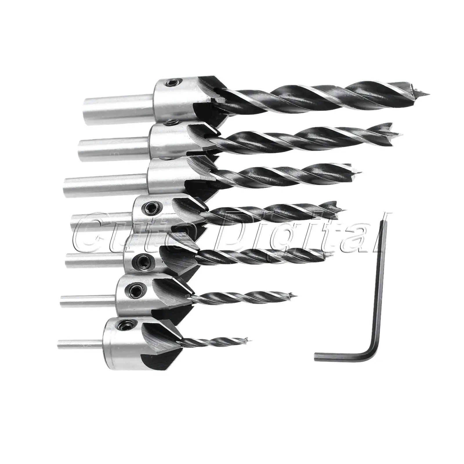 DRELD HSS 5 Flute Countersink Drill Bit Woodworking Tool Wood Drill Bits Carbon Steel Reamer Chamfer Carpenter Tools 3mm-10mm