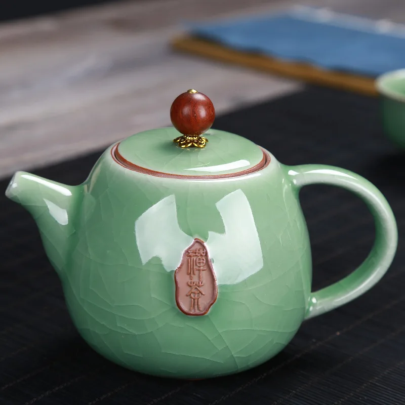 Unique 9pcs Geyao Porcelain tea set,ceramic kungfu teapot, gaiwan,Tureen,cup for Black/puer/pu'erh/oolong/dahong/white/green tea