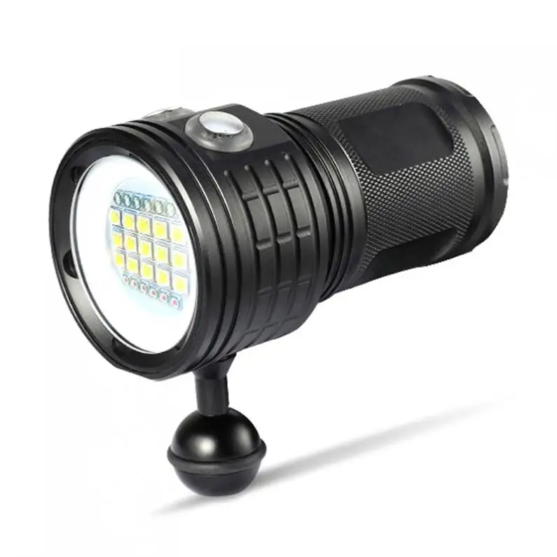 Imagem -03 - Lanterna Led Infravermelho Qx27 500w Branca Xm2 Six Xpe r5 Six Xpe Azul r5 Suporte Subaquático de 80m para Fotografia Mergulho