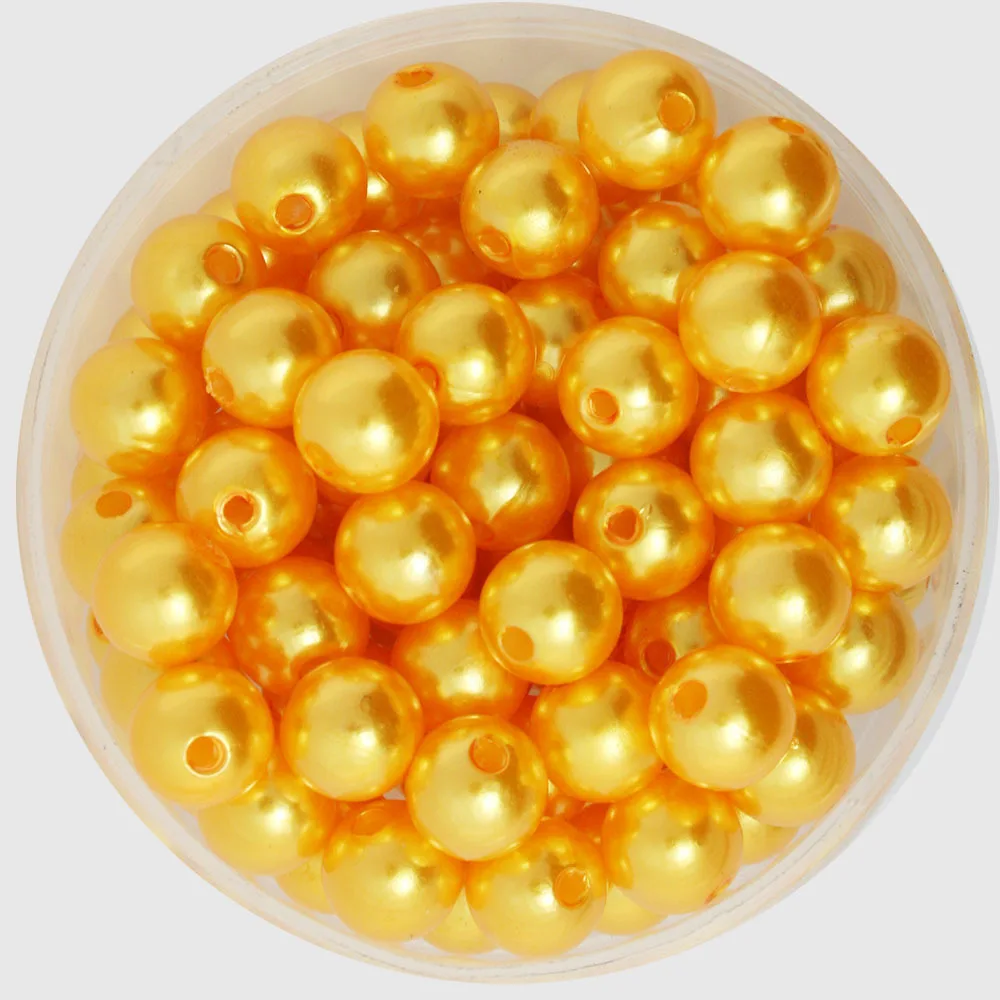 Approx 10mm Dia. 180pcs/lot Gold Color Round Imitation Plastic Pearl Beads Wholesale & Retail for You to DIY CN-BSG01-04GD