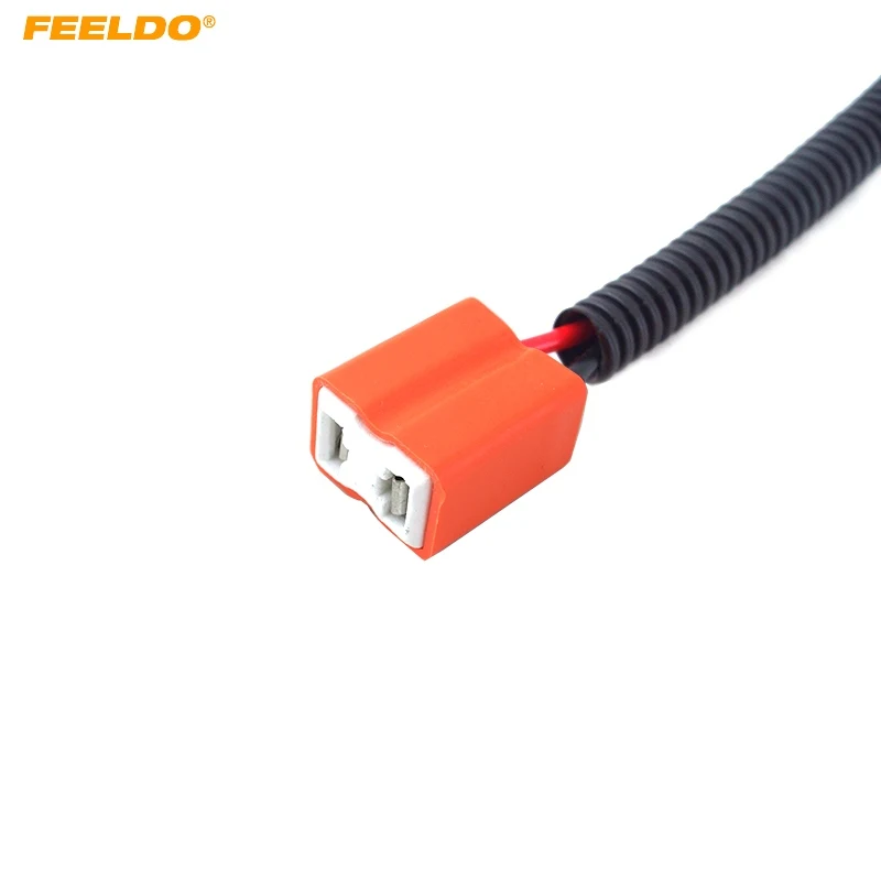 

FEELDO High quality car H7 bulb straight type male connector to female with wiring harness #5467