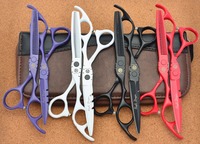 511# Brand Purple Dragon 5.5'' Hairdressing Scissors 440C Black/Red/White Barber Cutting Scissors Thinning Shears Hair Scissors