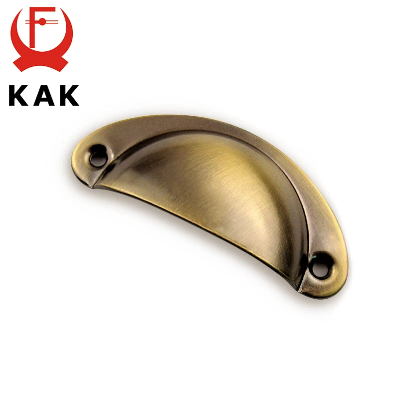 KAK 8PCS Mini Bronze Metal Handles 50x20mm ZAKKA Box Pulls Drawer Knobs Shell Cabinet Handle Antique Brass Furniture Handle