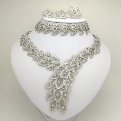 KINGDOM MA Nigerian Wedding African Beads Jewelry Set Women Silver Plated African Costume Jewelry Set Dubai Jewelry Sets