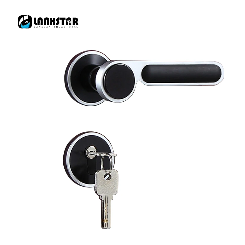 

Fashionable Luxury Space Aluminum Alloy Oxide Black and White Split Lock Handle Locks Long Term Room Door-locks