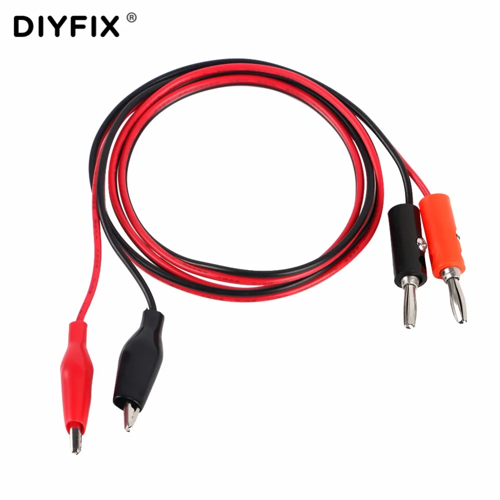 DIYFIX Banana Plug to Electrical Clamp Alligator Clip Test Leads Probe DC Power Supply Output Cable