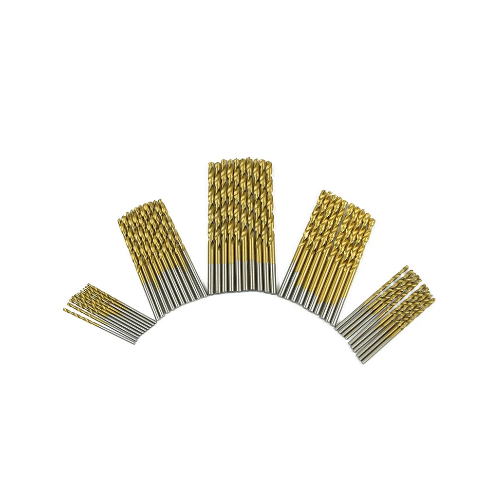 50PCS Metric Mini Micro High Speed Stahl Runde Schaft Manuelle Bohrer Set Kleine Präzision HSS Twist Power Tools bohrer Set