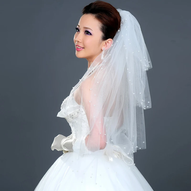 80cm Long ! Wholesale New Pearls ! Free Shipping ! Hot Sale ! Bridal Veil Wedding Veils BRIDAL ACCESORIES Flower VEIL OV3913