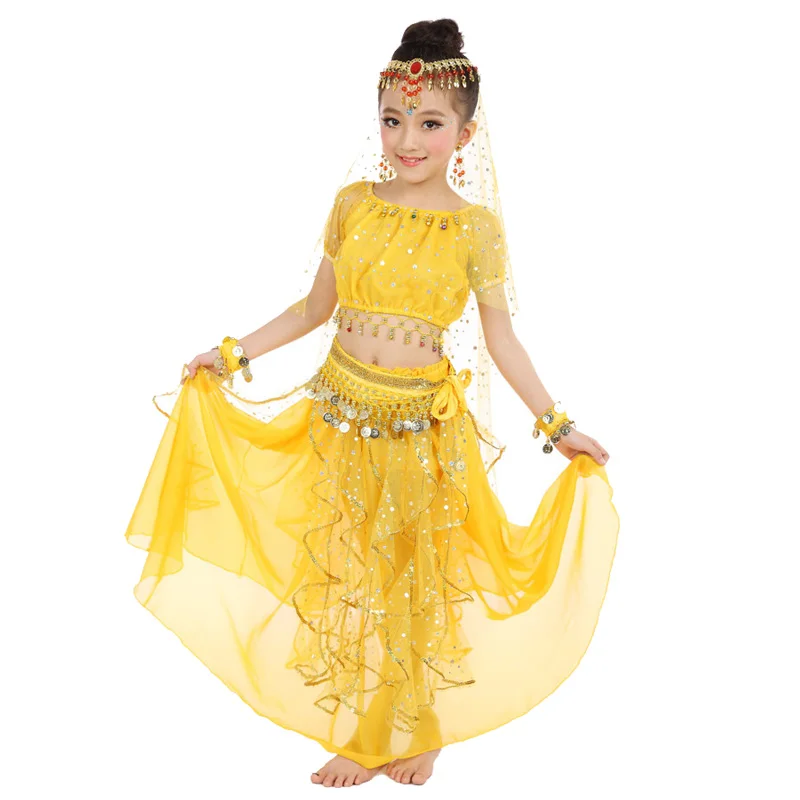 New Style Kids Belly Dance Costume Oriental Dance Costumes Belly Dance Dancer Clothes Indian Dance Costumes For Kids 3pcs/set