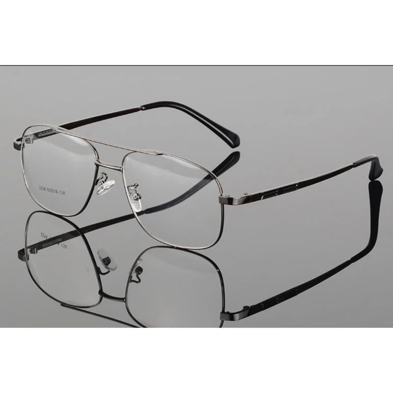Retro Men\'s Metal Big Frame Pilot Glasses Double beam Goggle Transparent glasses Frame Clear glass Spectacles Eyeglass frames H5