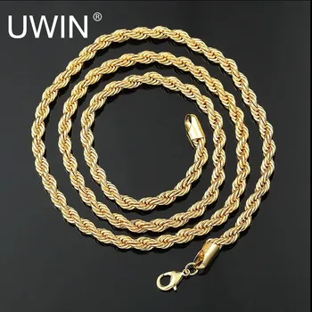 UWIN erkek kadın Hip Hop rapçi erkek zincir 3mm 18 ''20