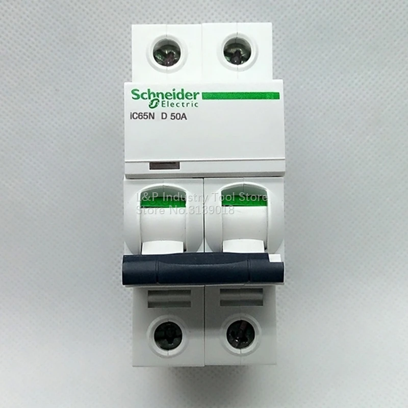 

New Authentic Schneider Telemecanique IC65N 2P D50A A9F19250 Vacuum Mini Circuit Breaker MCB Acti 9 Type D