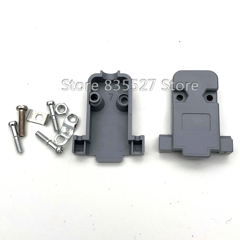 100 stks/partij RS232 DB9 DB-09 seriële poort connector 9pin Shell socket/Plug hoofd 2 rijen koperen COM socket adapter