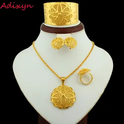 Big Wedding Bride Jewelry sets 24K Gold Color Necklace/Earring/Pendant/Bangle/Ring Eritrea Africa/Kenya/Ethiopian Jewelry set