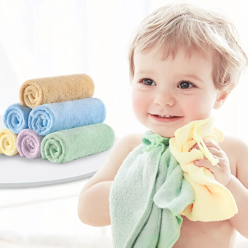 6pcs*30*30cm Curbblan Baby Bath Towel For Kids Baby Handdoek Gift Small Face Towels Set Hooded Baby Microfiber Muslin Towel