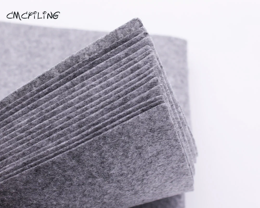 CMCYILING Flecking Gray Color 1mm Thickness Hard Felt Sheet Felt Diy Craft Home Decoration Bundle For Scrapbooki Sewing Dolls