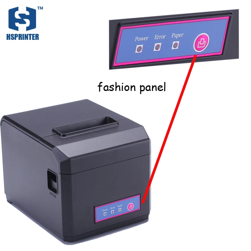 pos 80 printer thermal driver download with auto cutter usb and serial port HS-E81US restaurant order printing slip printer