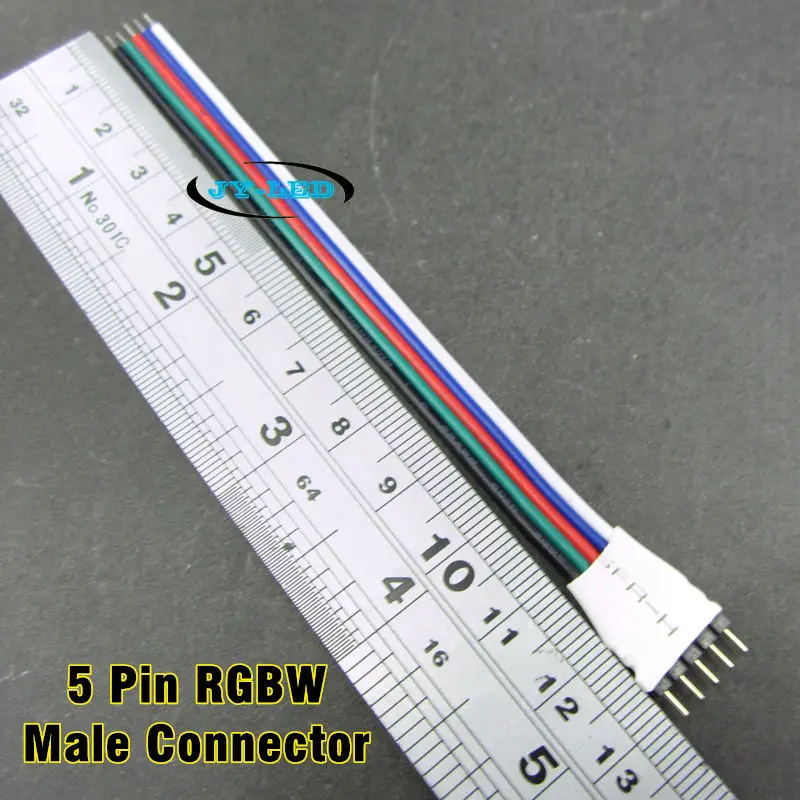 20pcs 5 pin LED strip connector 13mm length with male needle for RGBW RGBWW 5050 SMD led flexible strip