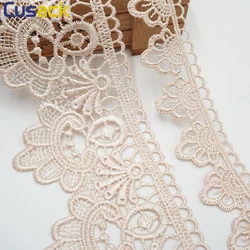 2 Yards Lace Ribbon Trim Applique for Costumes Dresses Trimmings Edge Apricot 8 CM Lace Fabric Embroidery Strip Sewing on Cusack