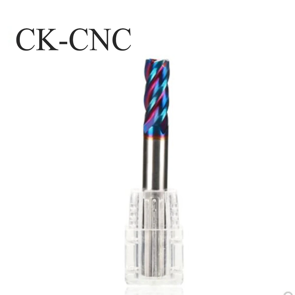 SAK wolfram stahl fräser 4 klinge 65 grad nano blau beschichtung hohe härte ende mühle CNC numerische steuerung werkzeug hartmetall