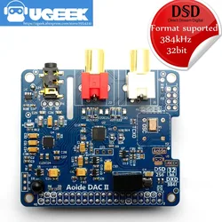 Aoide UGEEK DAC II Hifi Scheda Audio | ES9018K2M | 384kHz/32-bit | Di Alta-Resolutio | Supporto DSD | Per Raspberry Pi 3B/2B/3B +/3A +/4B | DACii