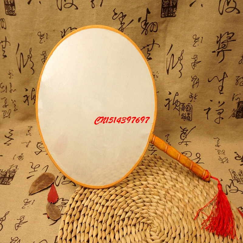 

DIY Blank White Silk Hand Fans with Handle Student Children Hand Painting Fine Art Programs Chinese Palace Round Fan FF18070504