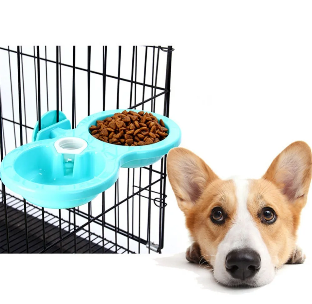 

2024 Plastic Pet Dogs Cats Hanging Dish Bowls Feeder For Cage Feeding Watering Non-toxic Material Big Dog Bowl Water Dispenser